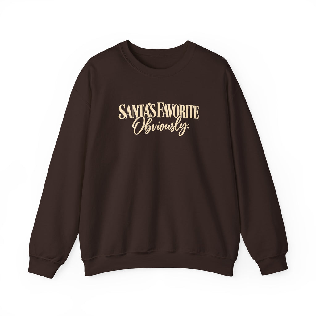 Santas Favorite Crewneck Sweatshirt Santas Favorite Obviously Holiday Sweater