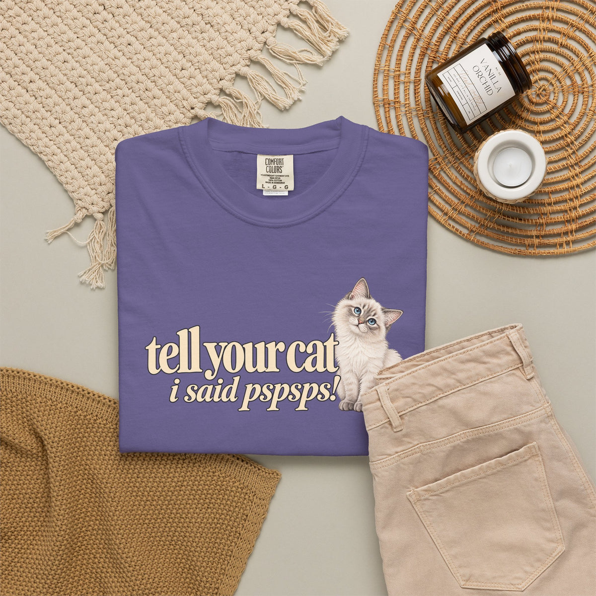 Tell Your Cat I Said Pssssp T shirt | Cute Kitten Graphic Tee
