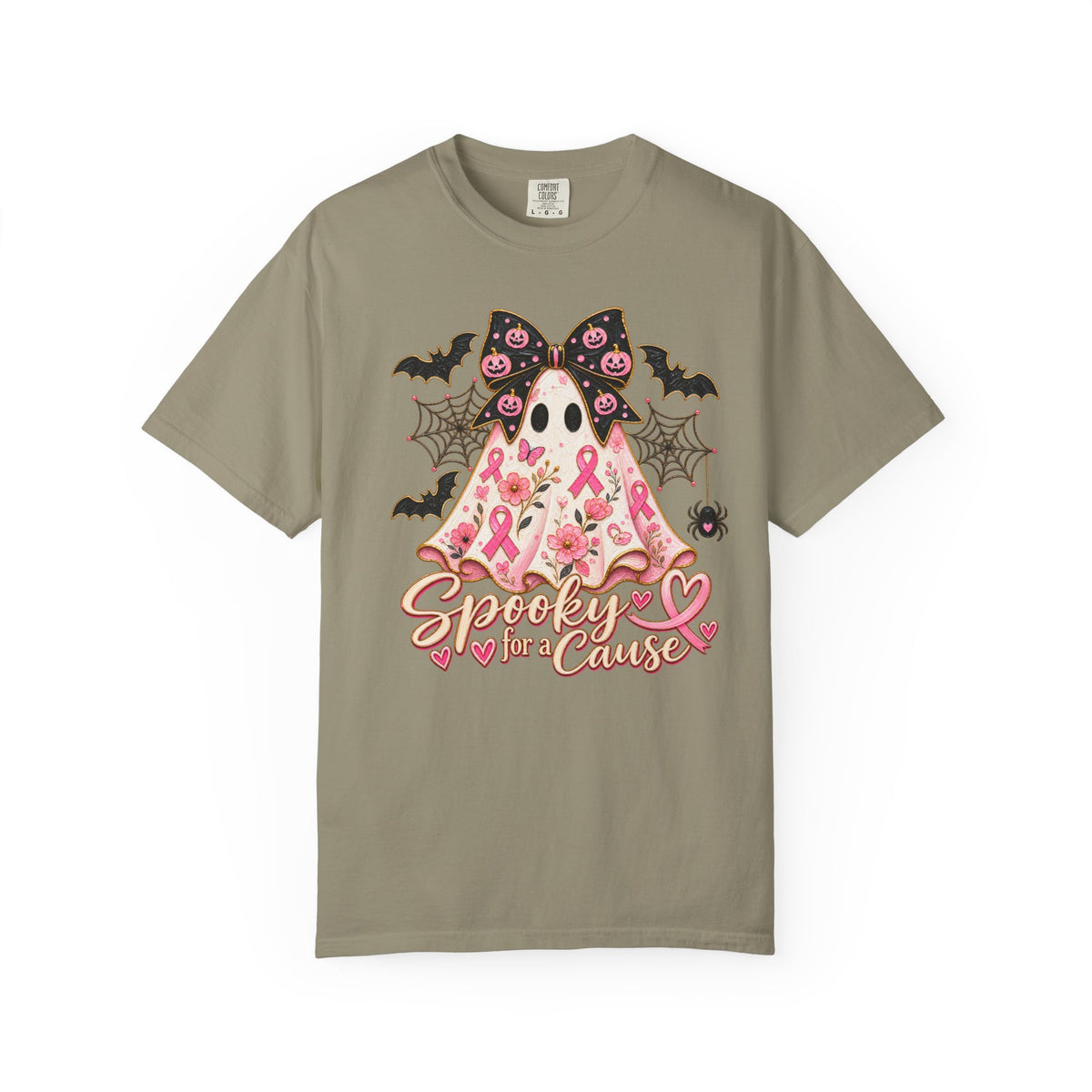 Pink Ribbon Ghost T shirt | Halloween Breast Cancer Awareness