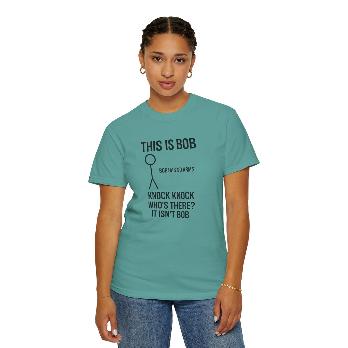 Bob Knock Knock T Shirt Funny Stick Figure This Is Bob Graphic Tee