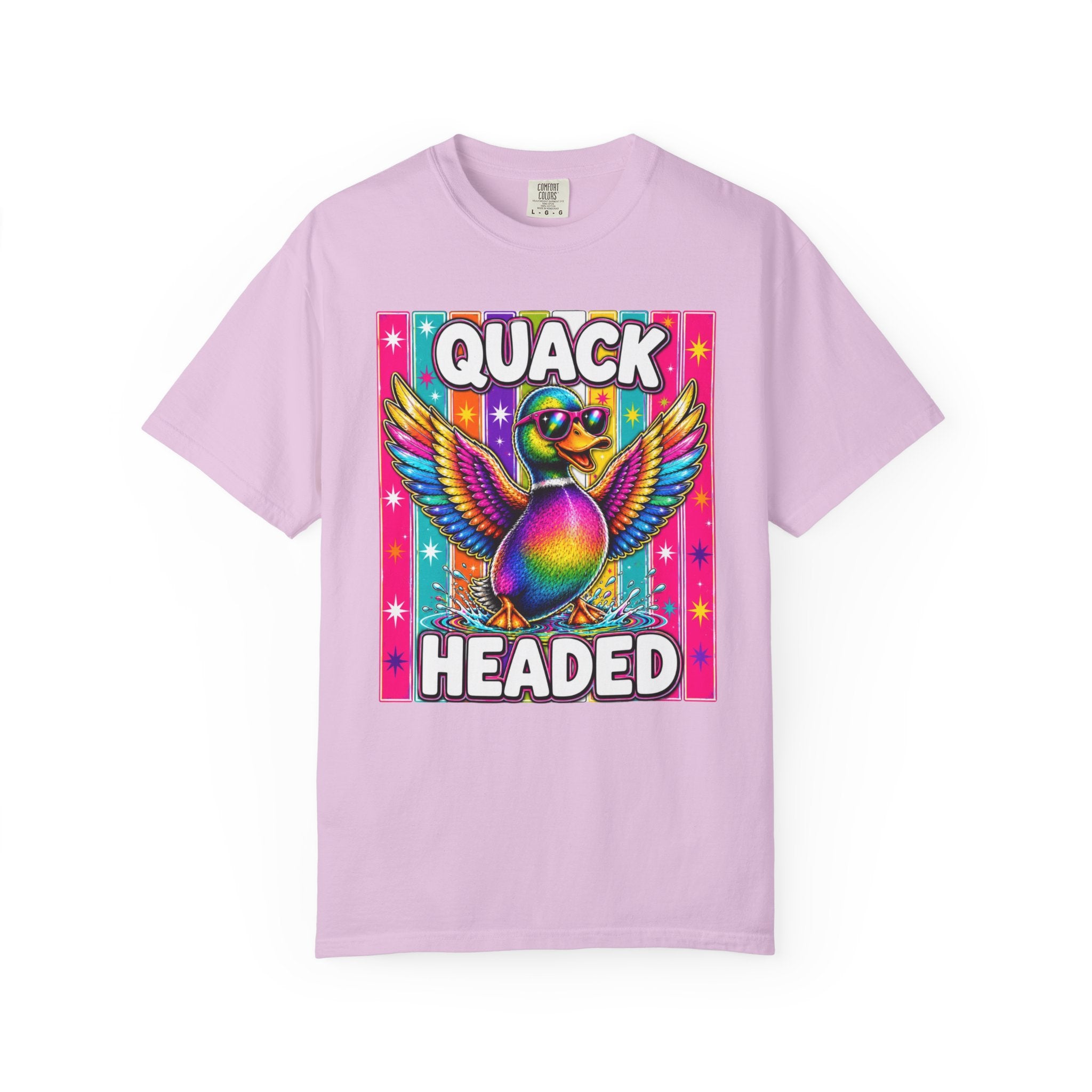 Quack Headed Duck T Shirt Vibrant Retro Rainbow Duck Graphic Tee