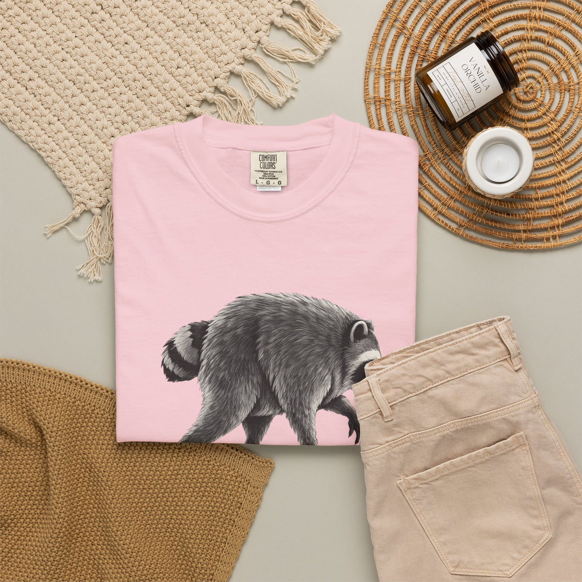 Team Jimothy Raccoon Garment Dyed Tee Shirt Vintage Wildlife Graphic Tee