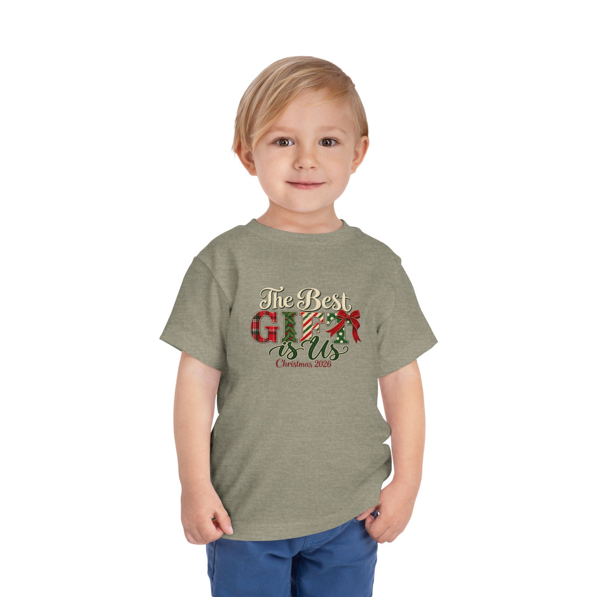 Matching Family Christmas Shirts 2026, Adult Youth Toddler Christmas Tees, The Best Gift Is Us, Vintage Holiday Family Photo Outfits