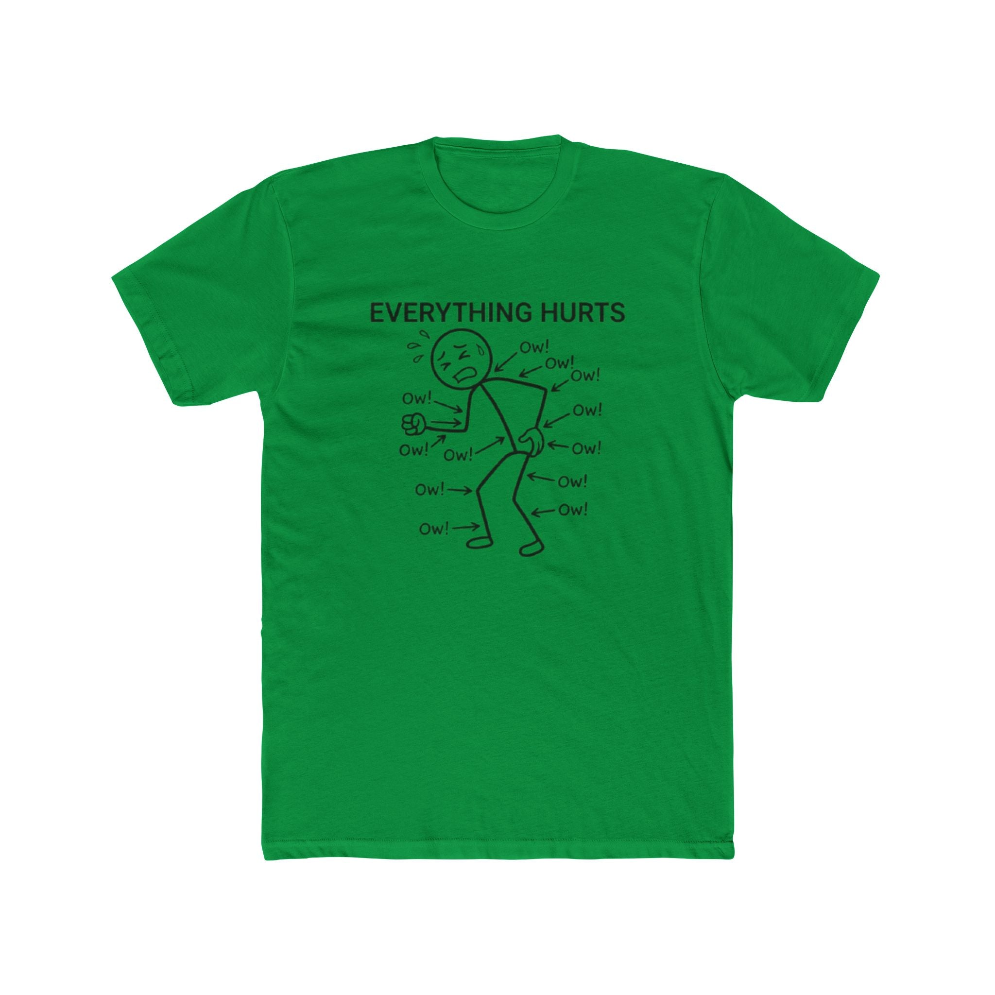 Everything Hurts Stick Figure T Shirt Funny Pain Relatable Tee