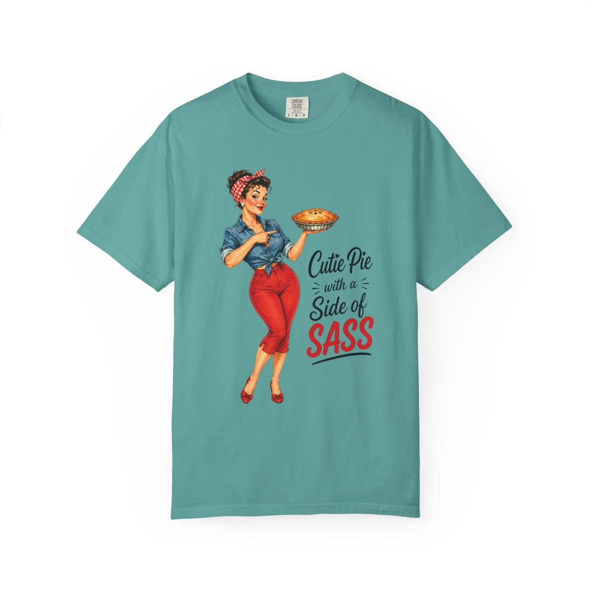 T Shirt Cutie Pie with a Side of Sass Retro Pin Up Tee