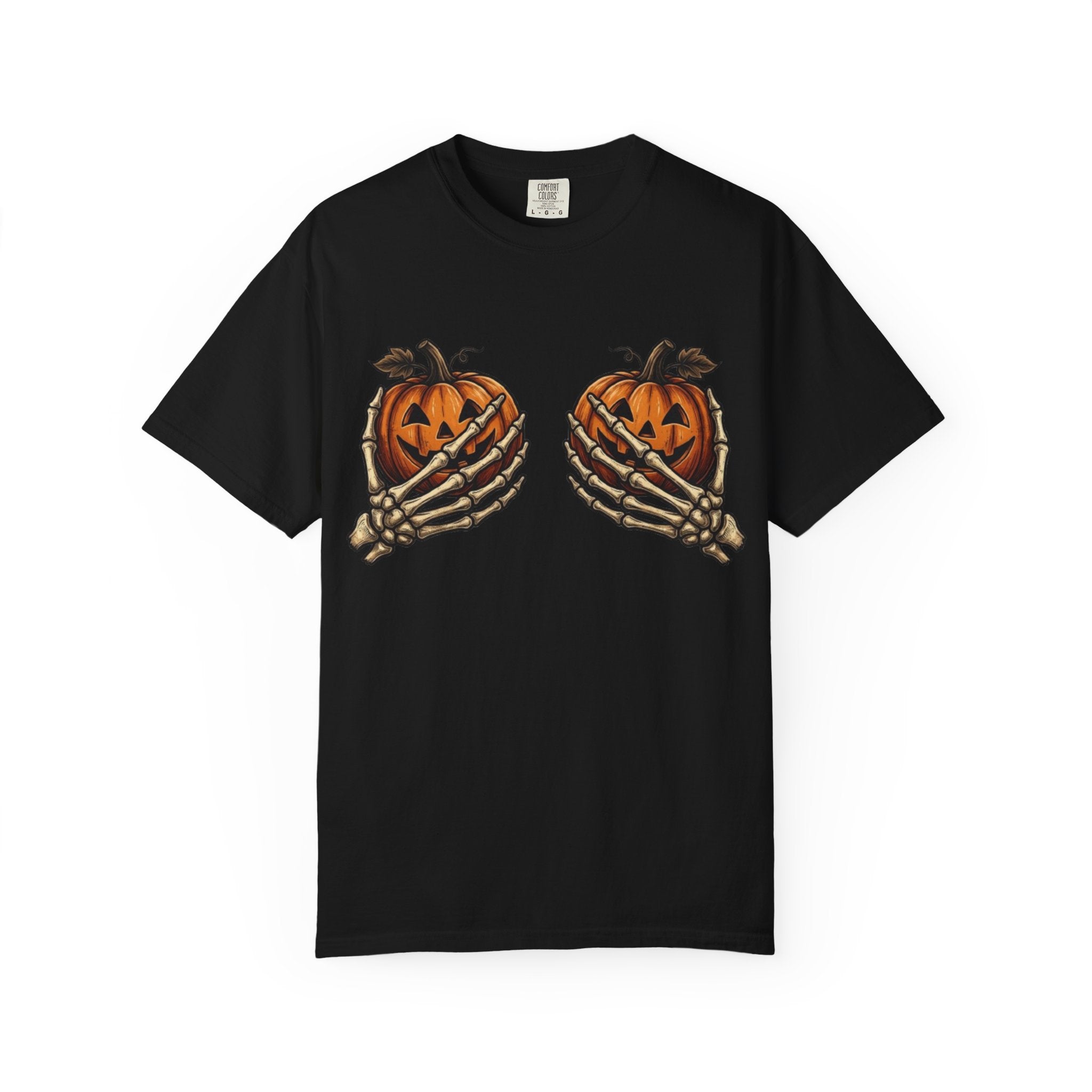 Pumpkin Heart Tee Skeleton Hands Holding Jack o Lanterns Halloween T Shirt