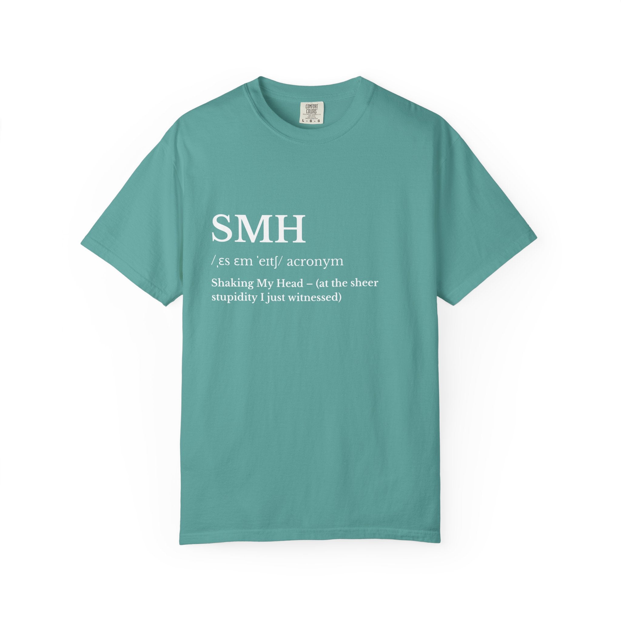 SMH Classic White T Shirt Unisex Garment Dyed Crew Tee