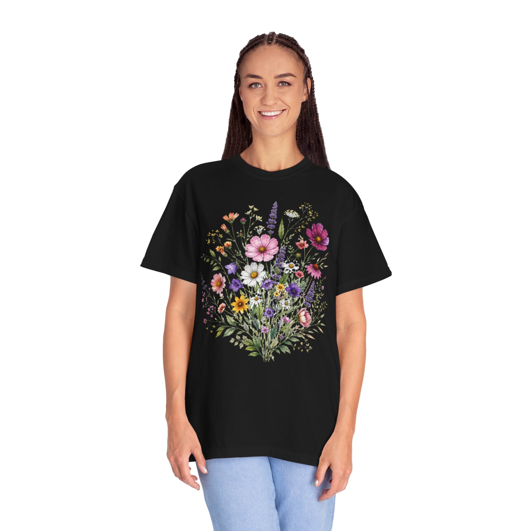 Floral Bouquet T Shirt Wildflower Garden Graphic Tee