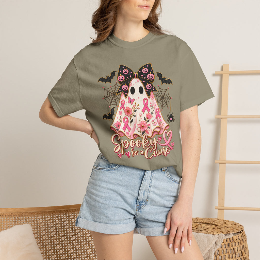 Pink Ribbon Ghost T shirt | Halloween Breast Cancer Awareness