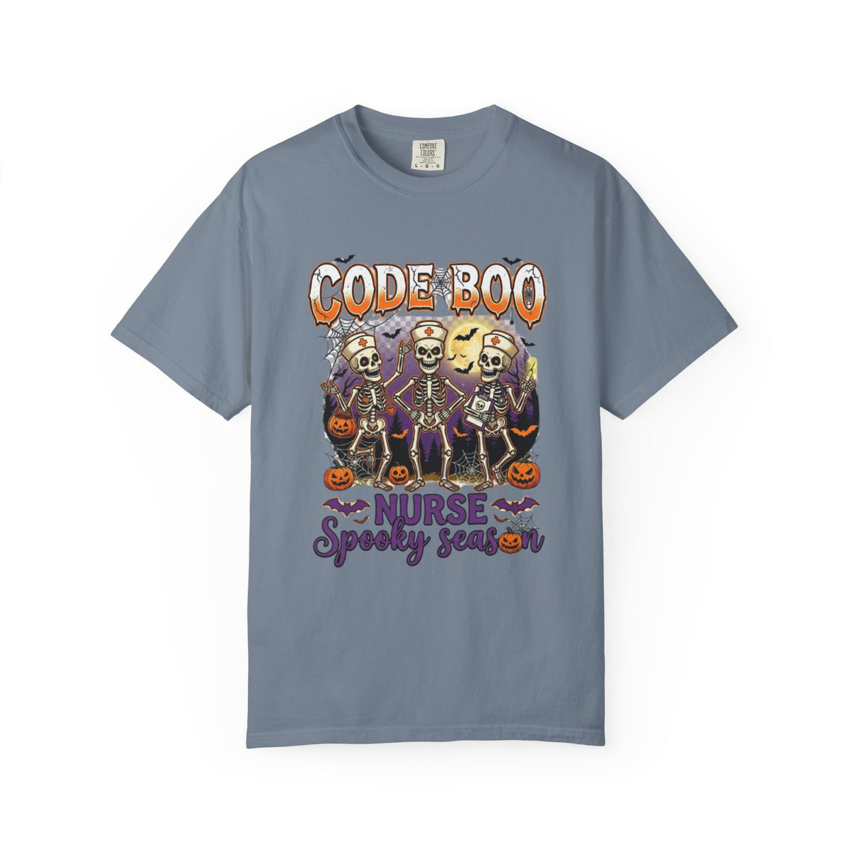 Nurse Code Boo Halloween T‑Shirt Spooky Season Skeletons