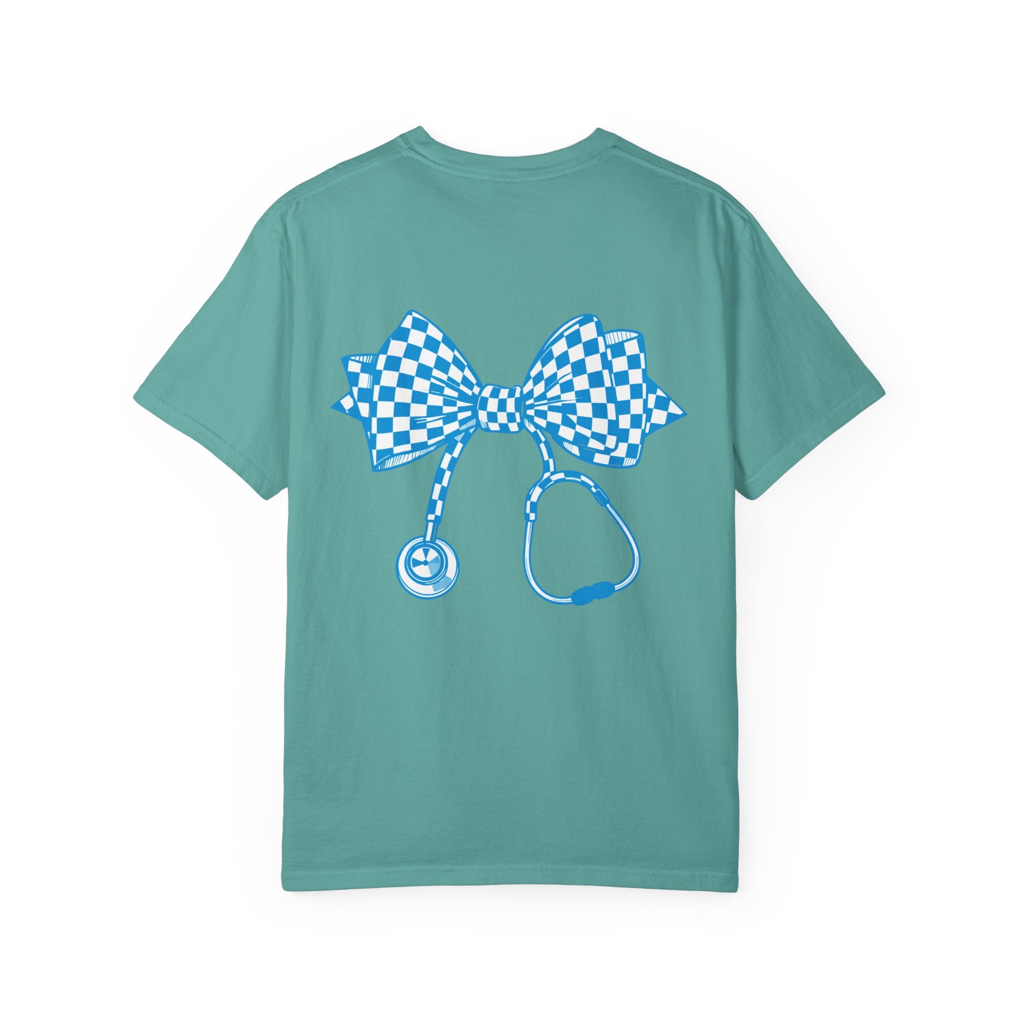 Checkerboard Stethoscope T Shirt Cute Nurse Doctor Medical Tee