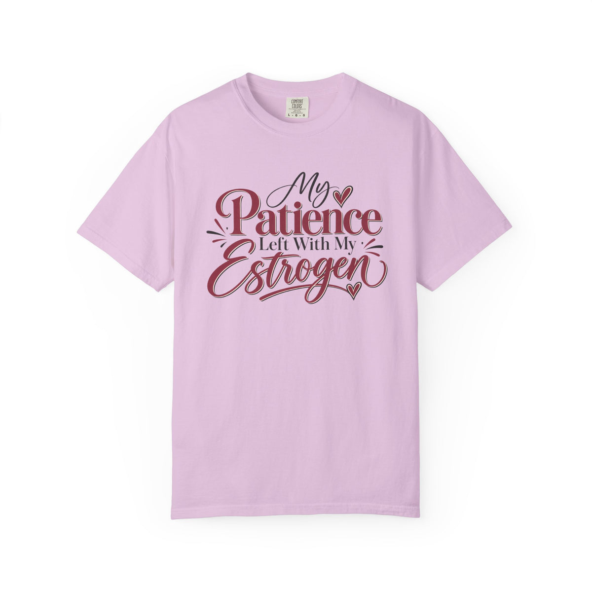 My Patience Left With My Estrogen Shirt, Funny Menopause T-Shirt, Menopause Humor Tee, Perimenopause Gift for Women, Comfort Colors Tee