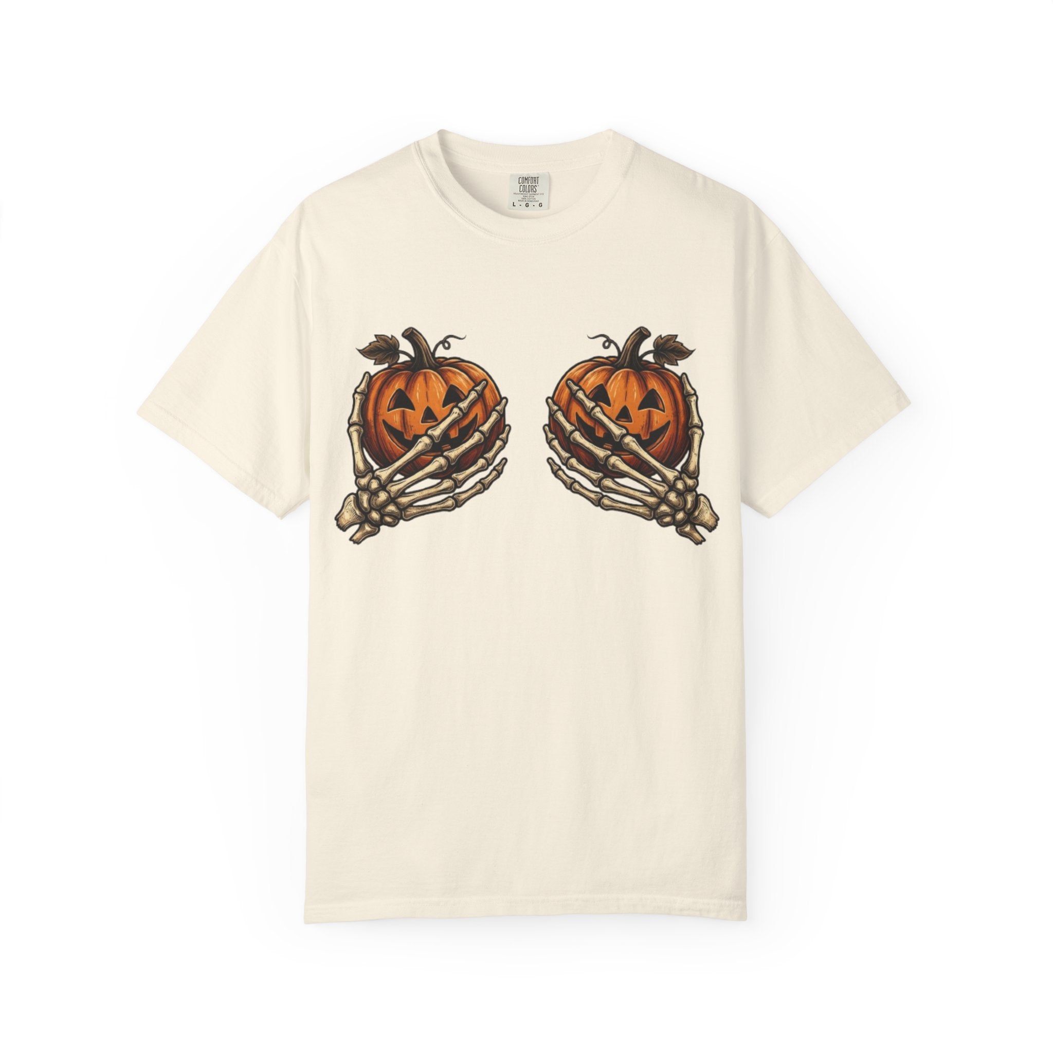 Pumpkin Heart Tee Skeleton Hands Holding Jack o Lanterns Halloween T Shirt