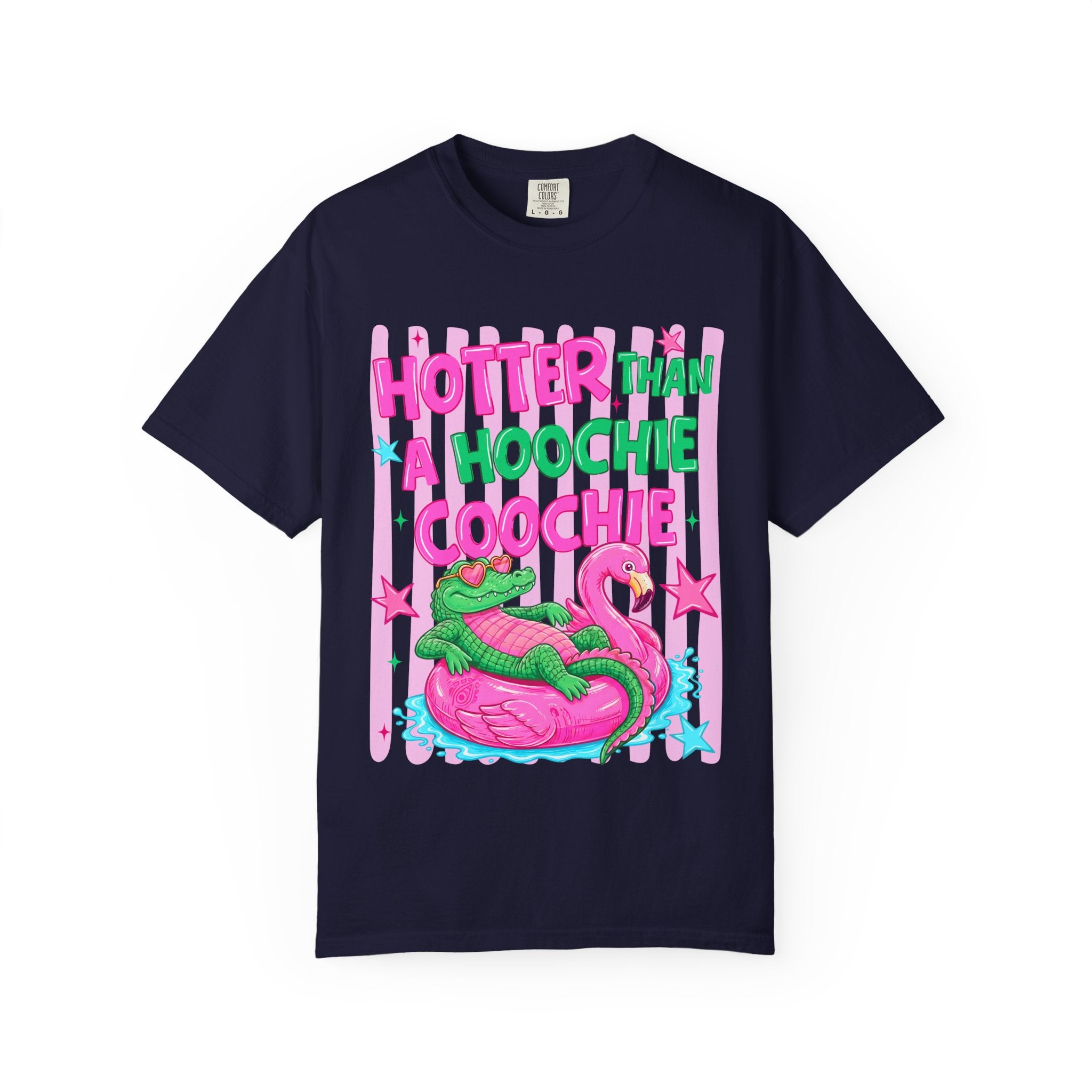 Graphic T Shirt Hotter Than a Hoochie Goochie Croc Pool Party Tee