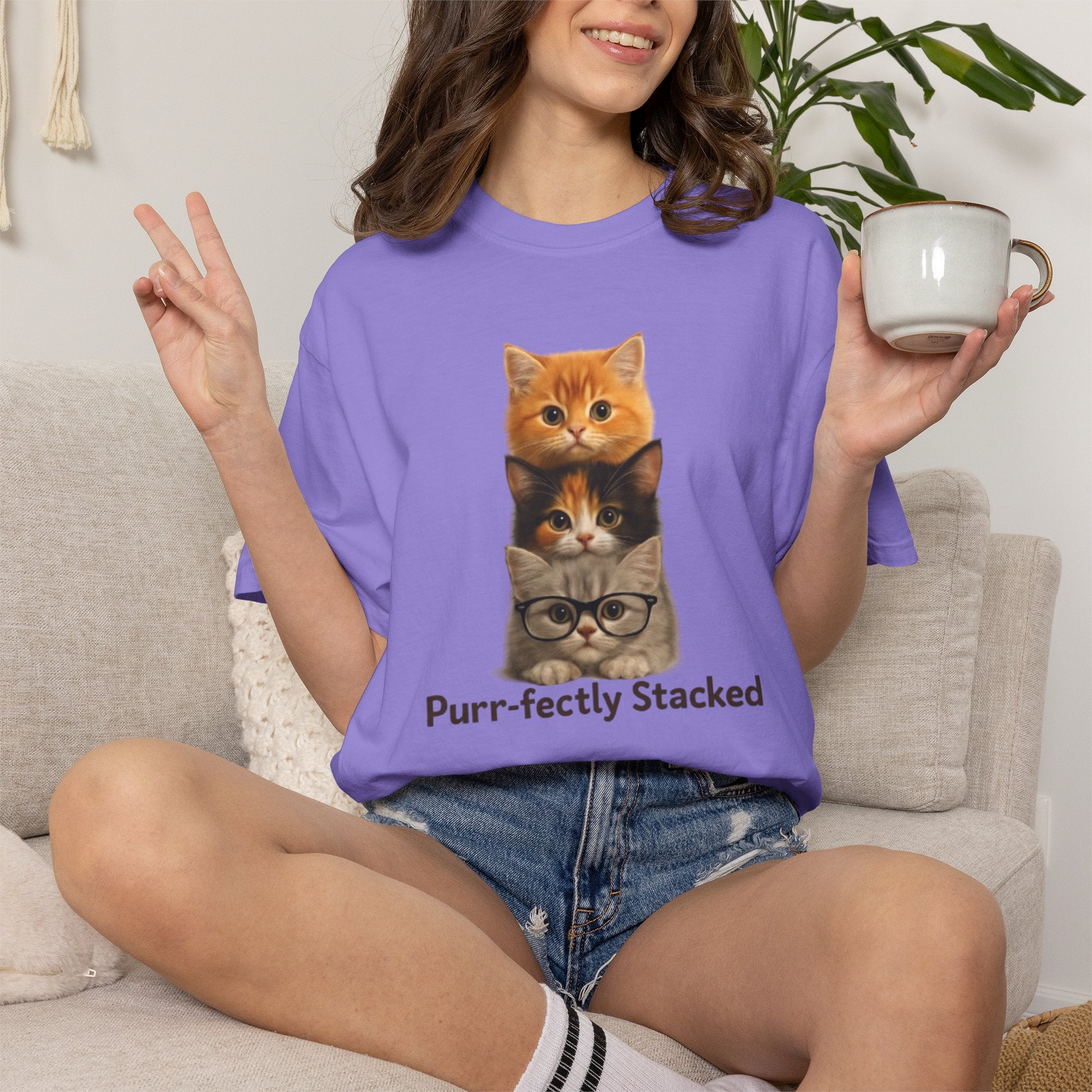 Purr fectly Stacked Cat T Shirt