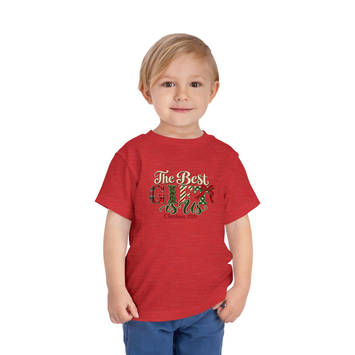 Matching Family Christmas Shirts 2026, Adult Youth Toddler Christmas Tees, The Best Gift Is Us, Vintage Holiday Family Photo Outfits