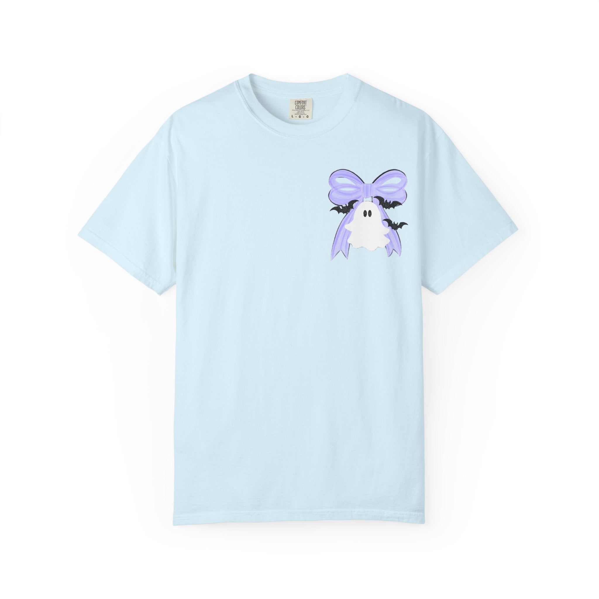 Spooky Season Ghost Tee Lavender Bow Halloween T Shirt