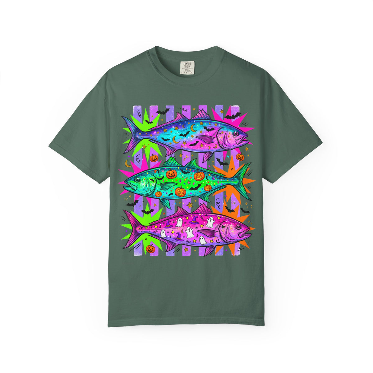 Bright Halloween Tropical Mackerel T-Shirt — Colorful Surf & Beach Fish Graphic Tee