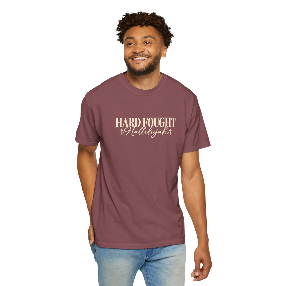 Hard Fought Hallelujah T Shirt Inspirational Christian Graphic Tee