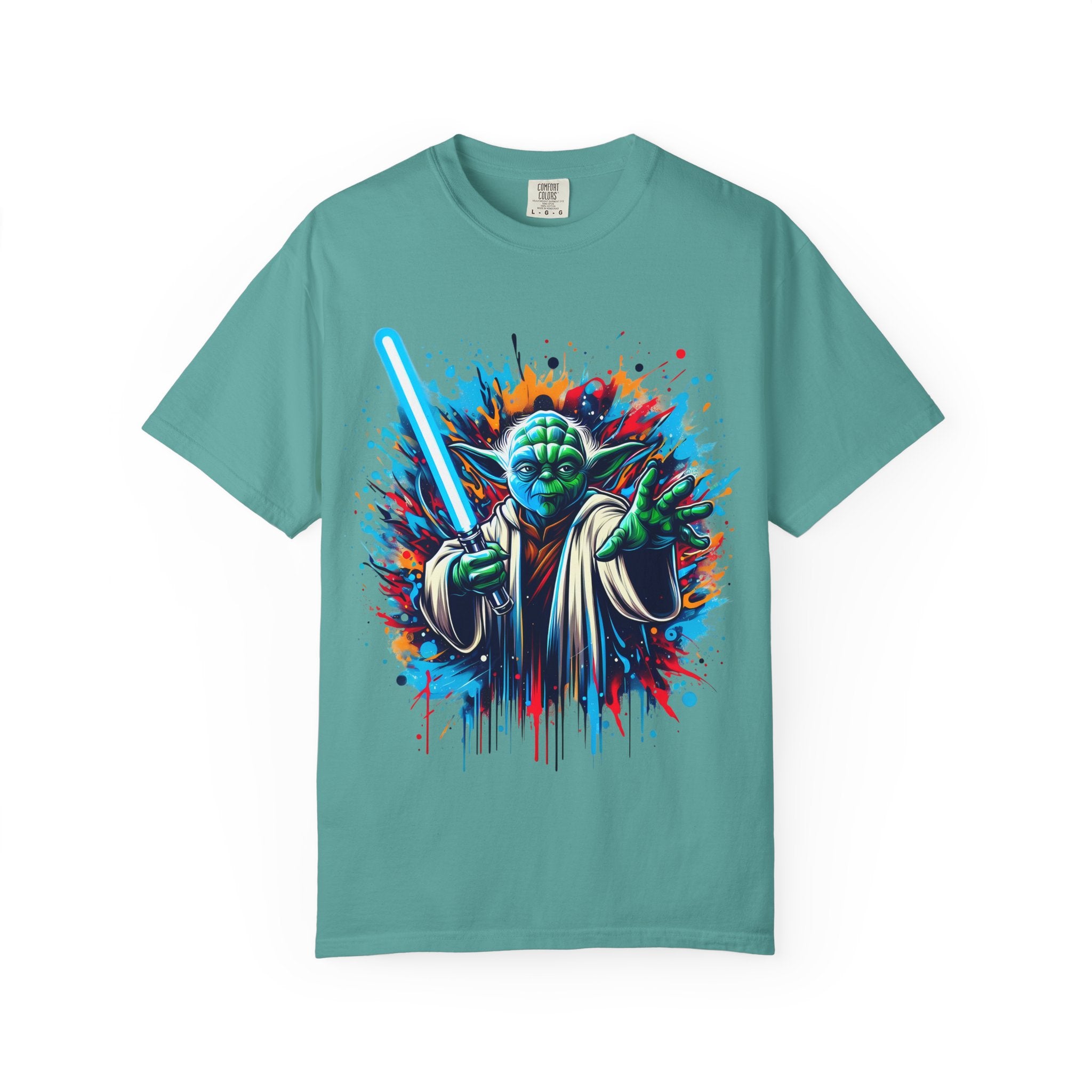 Galactic Jedi Warrior T Shirt Yoda Lightsaber Graphic Tee
