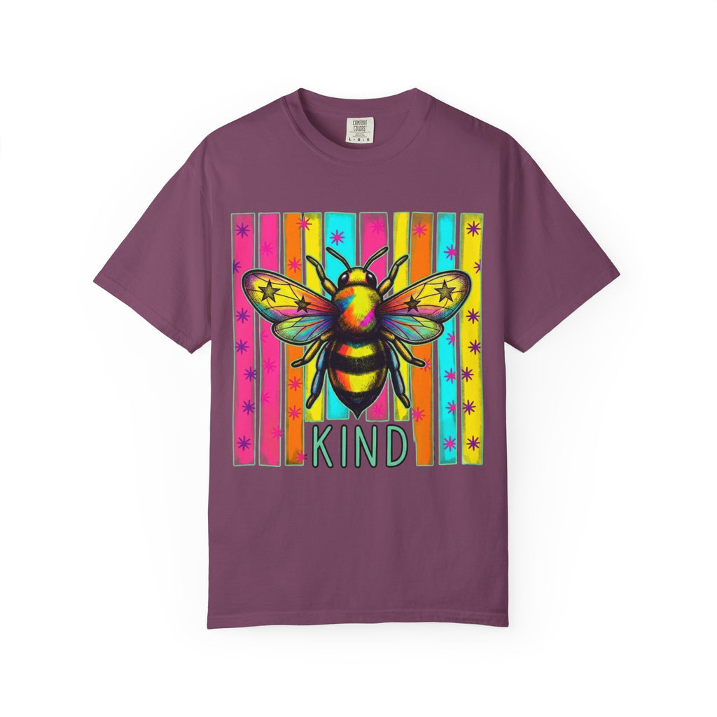 Bee Kind T Shirt Colorful Retro Striped Graphic Tee