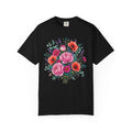 Floral Bouquet T Shirt  Pink Peony and Poppy Garden Tee