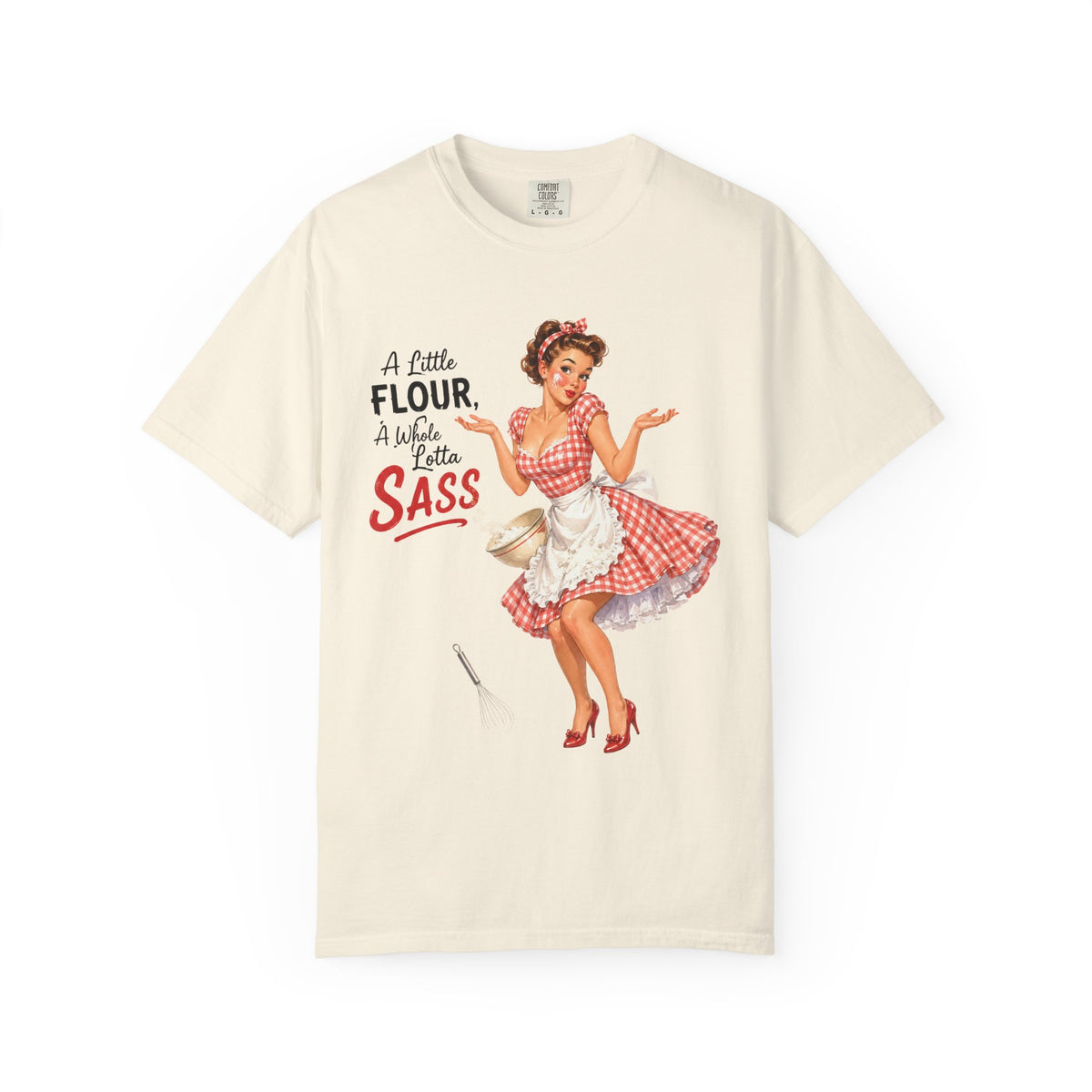 Vintage Pin Up Kitchen T Shirt A Little Flour A Little Sass