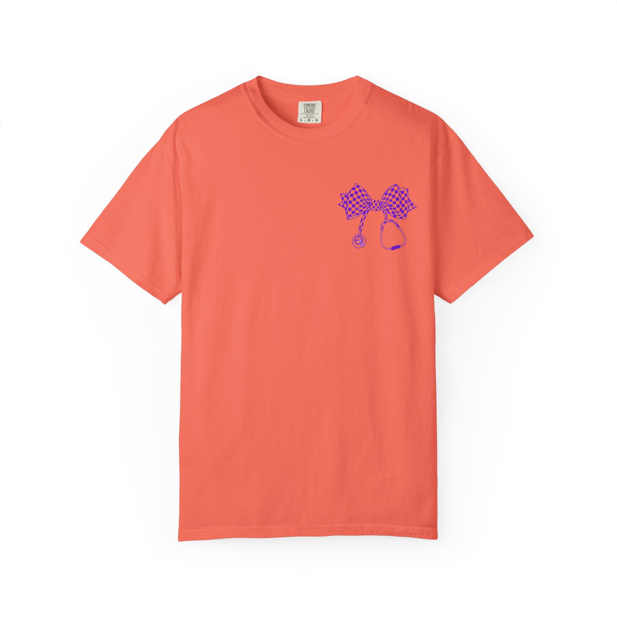 Nurse Stethoscope Bow T Shirt Checkered Medical Ribbon Tee