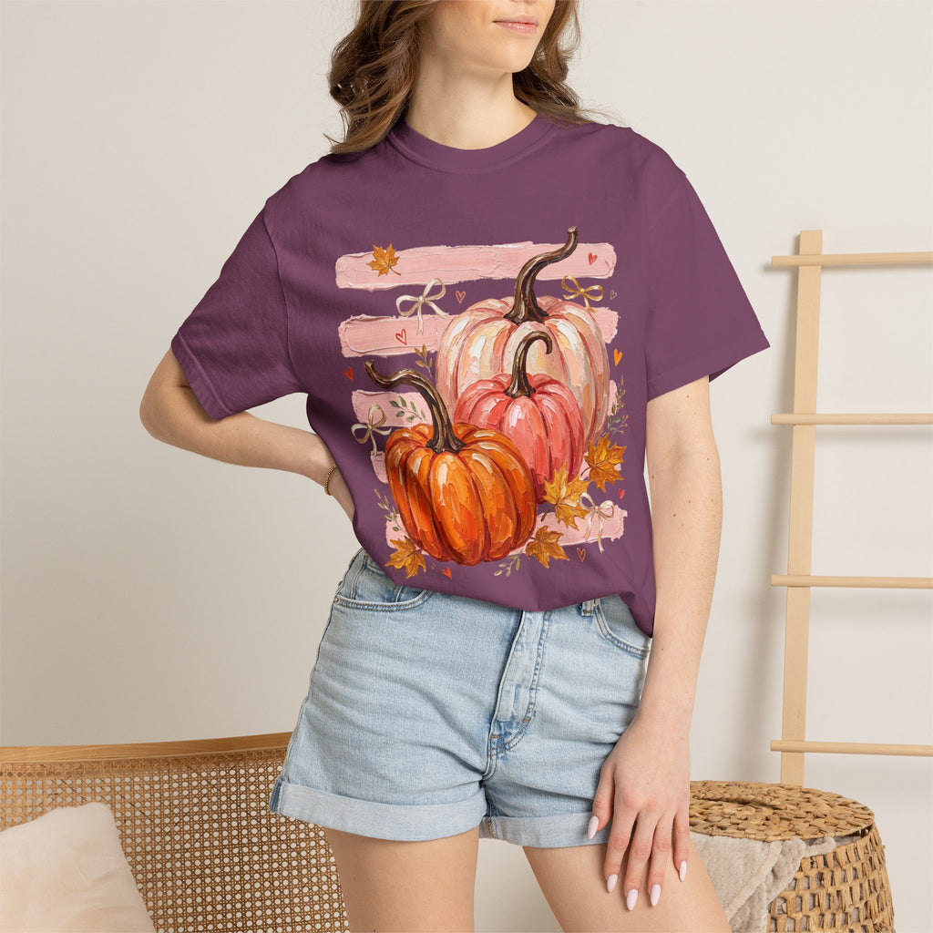 Pumpkin Harvest Tee Shirt Autumn Watercolor Pumpkins Tee