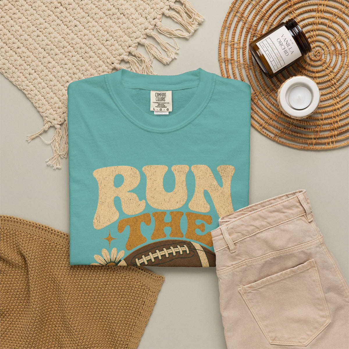 Run the Dang Ball Football T Shirt Retro Gridiron Graphic Tee