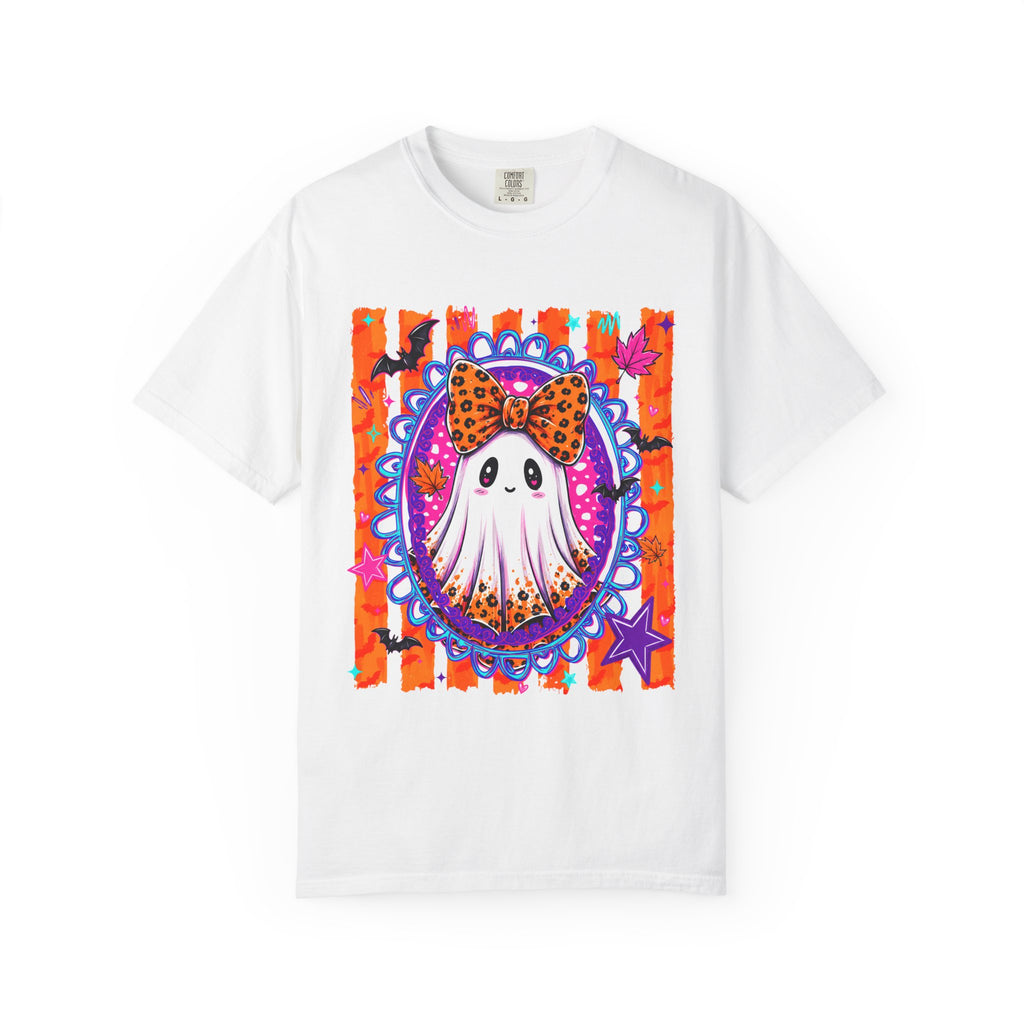 Halloween Ghost Tee Cute Polka Dot Bow Ghost Graphic T Shirt