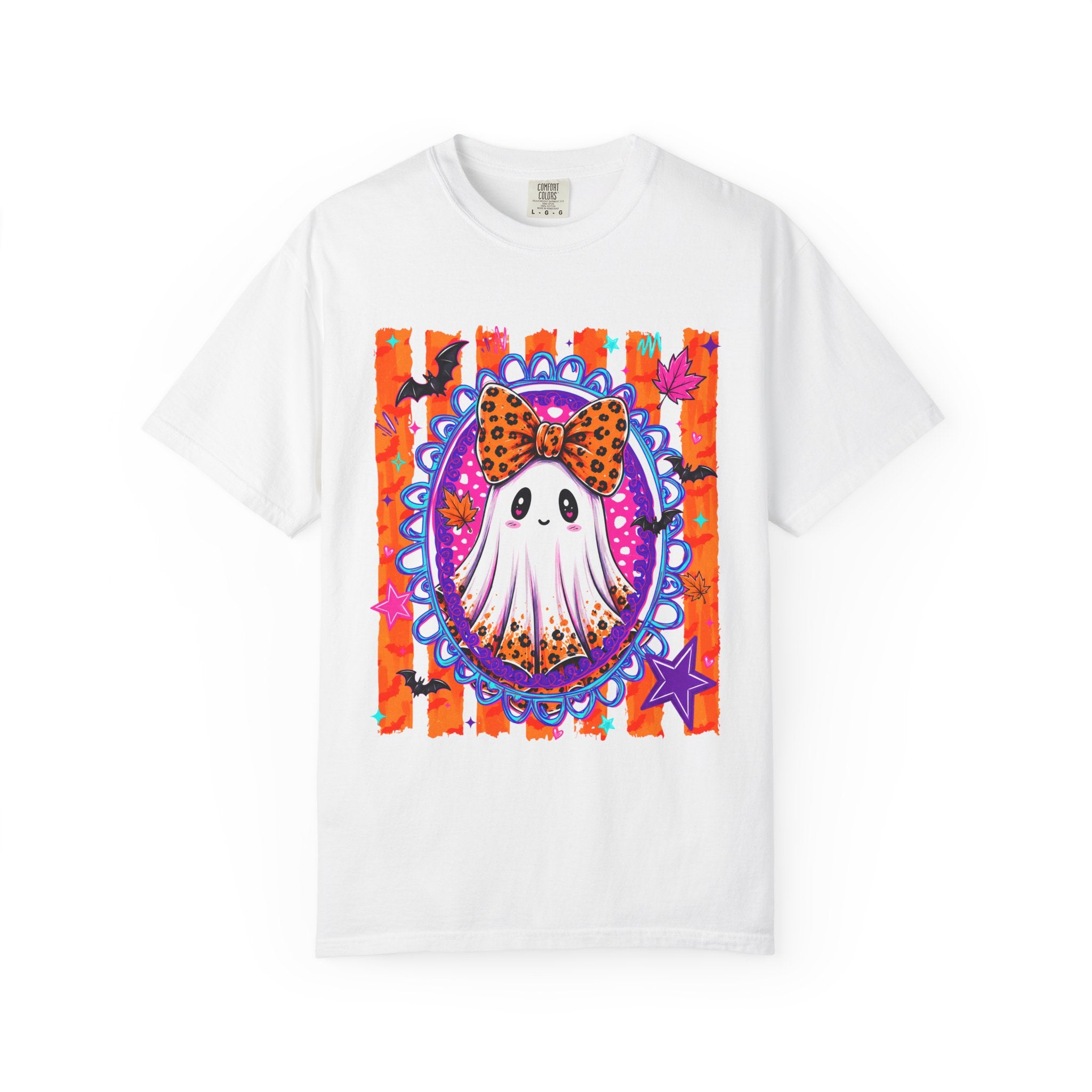 Halloween Ghost Tee Cute Polka Dot Bow Ghost Graphic T Shirt