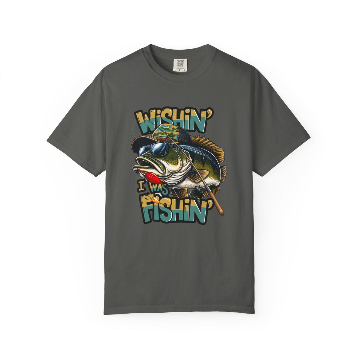 Fishing Graphic T Shirt Wishin Was Fishin Vintage Bass Tee