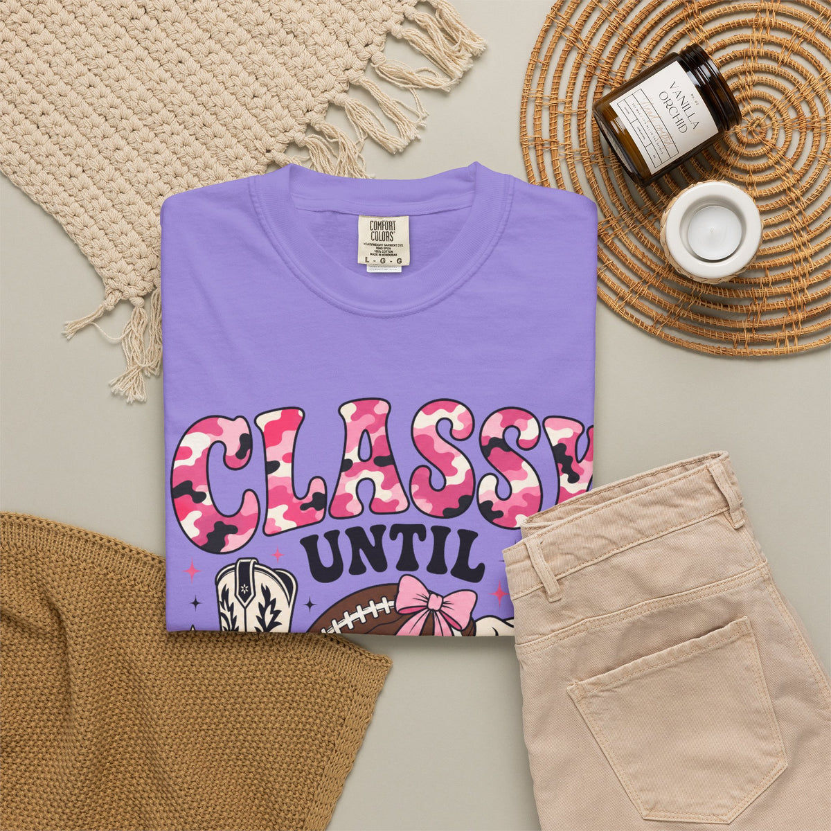 Classy Until Kickoff Football T Shirt Retro Cowgirl Game Day Tee