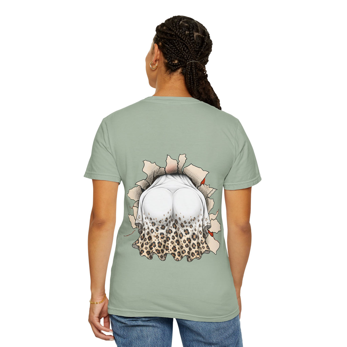 Halloween Gnome T-Shirt Funny Bubblegum Ghost and Leopard Butt Graphic Tee