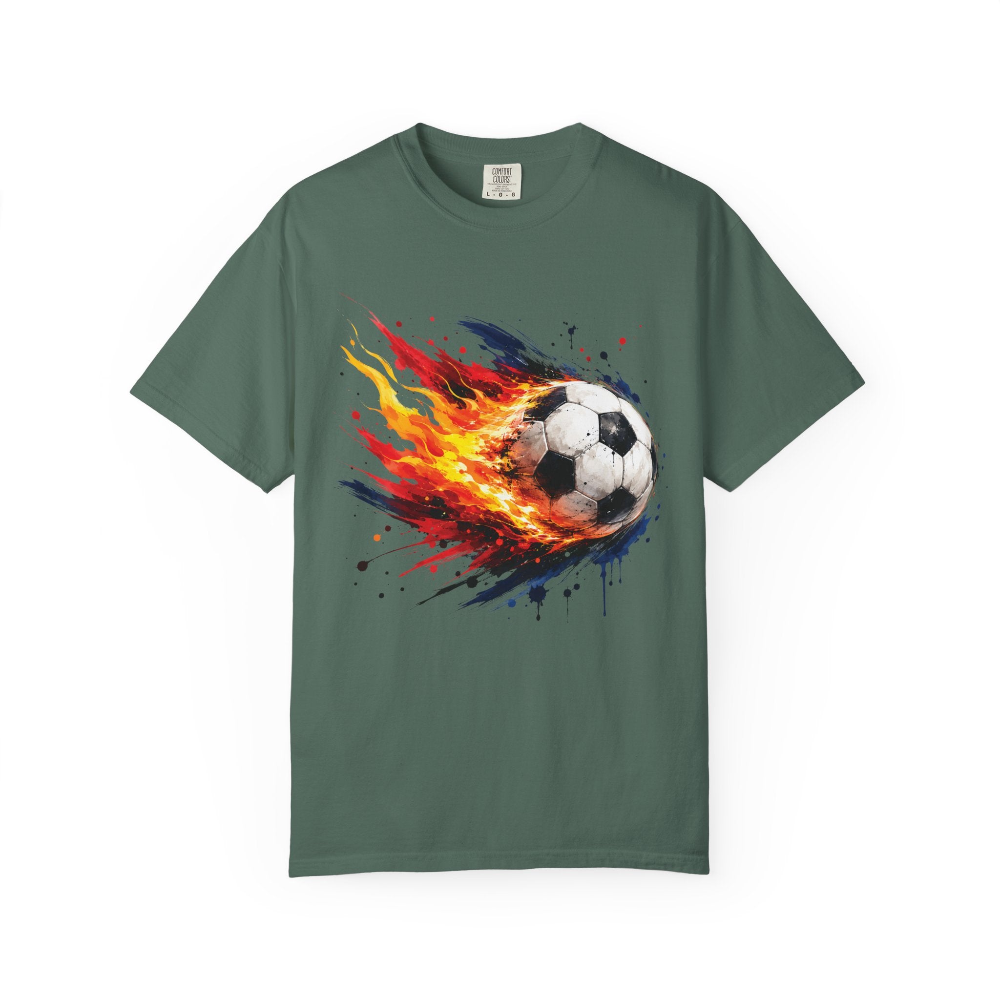 Flaming Soccer Ball T Shirt Fireball Football Graphic Tee