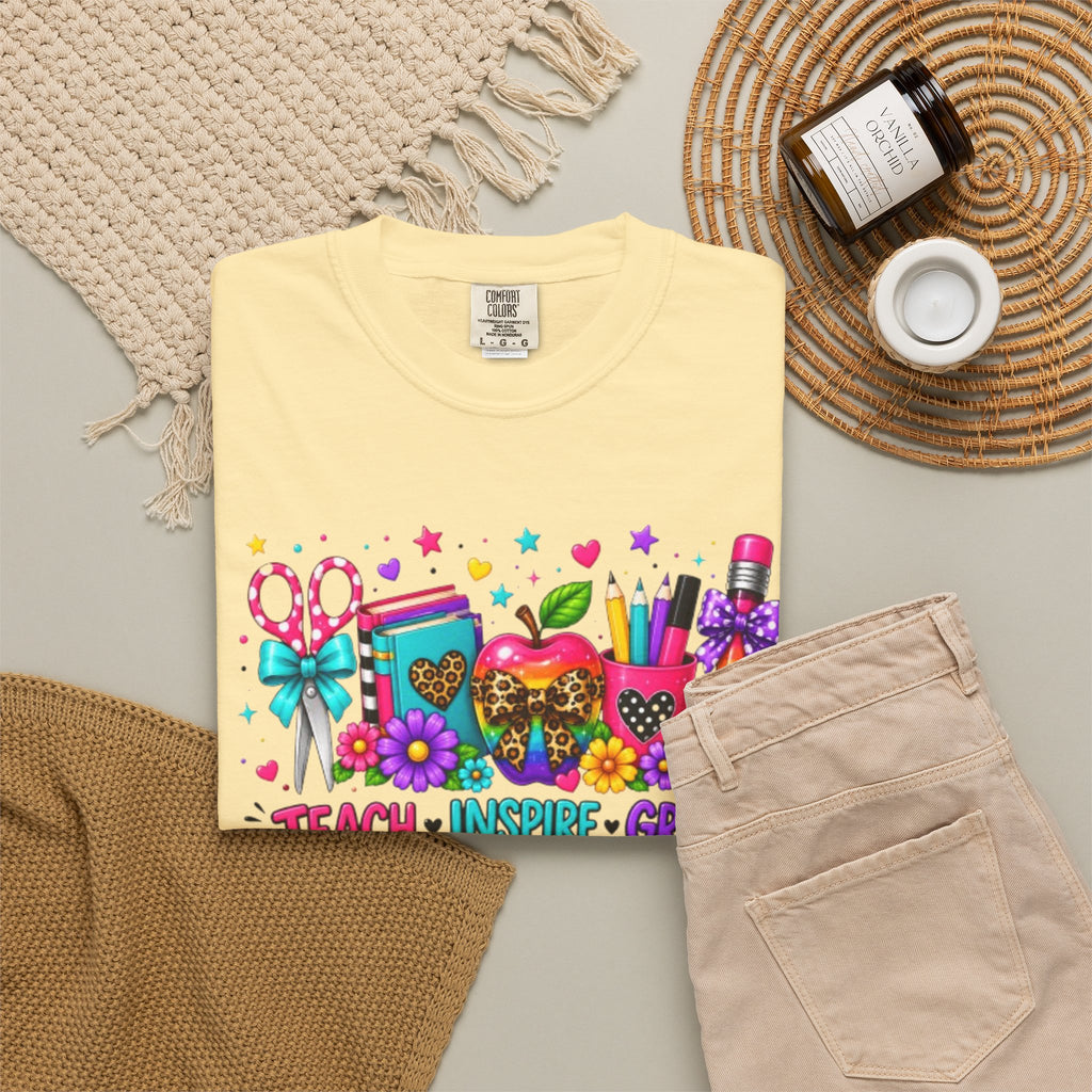 Back to School Classroom Supplies T Shirt | Teach Inspire Grow