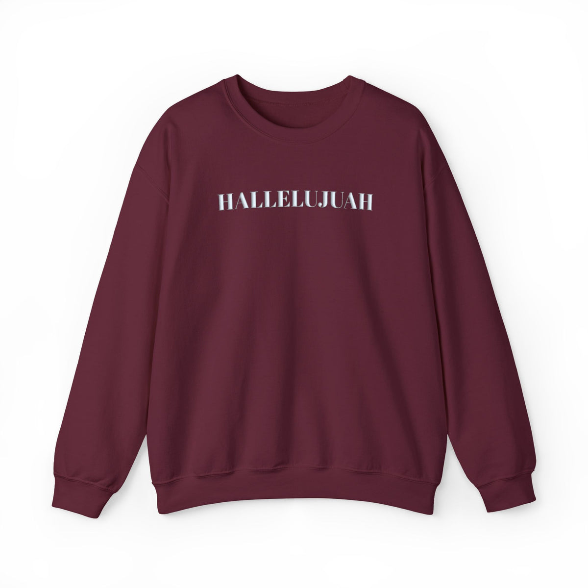 Hallelujah Puff Print Sweatshirt, Christian Faith Crewneck, Raised Letter Sweatshirt, Religious Gift for Her