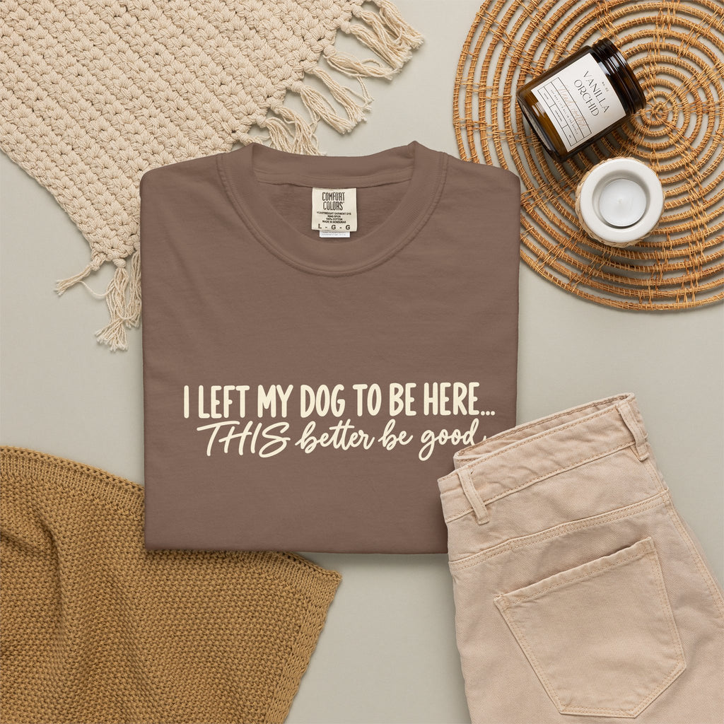 I Left My Dog To Be Here T shirt | Funny Dog Lover Tee