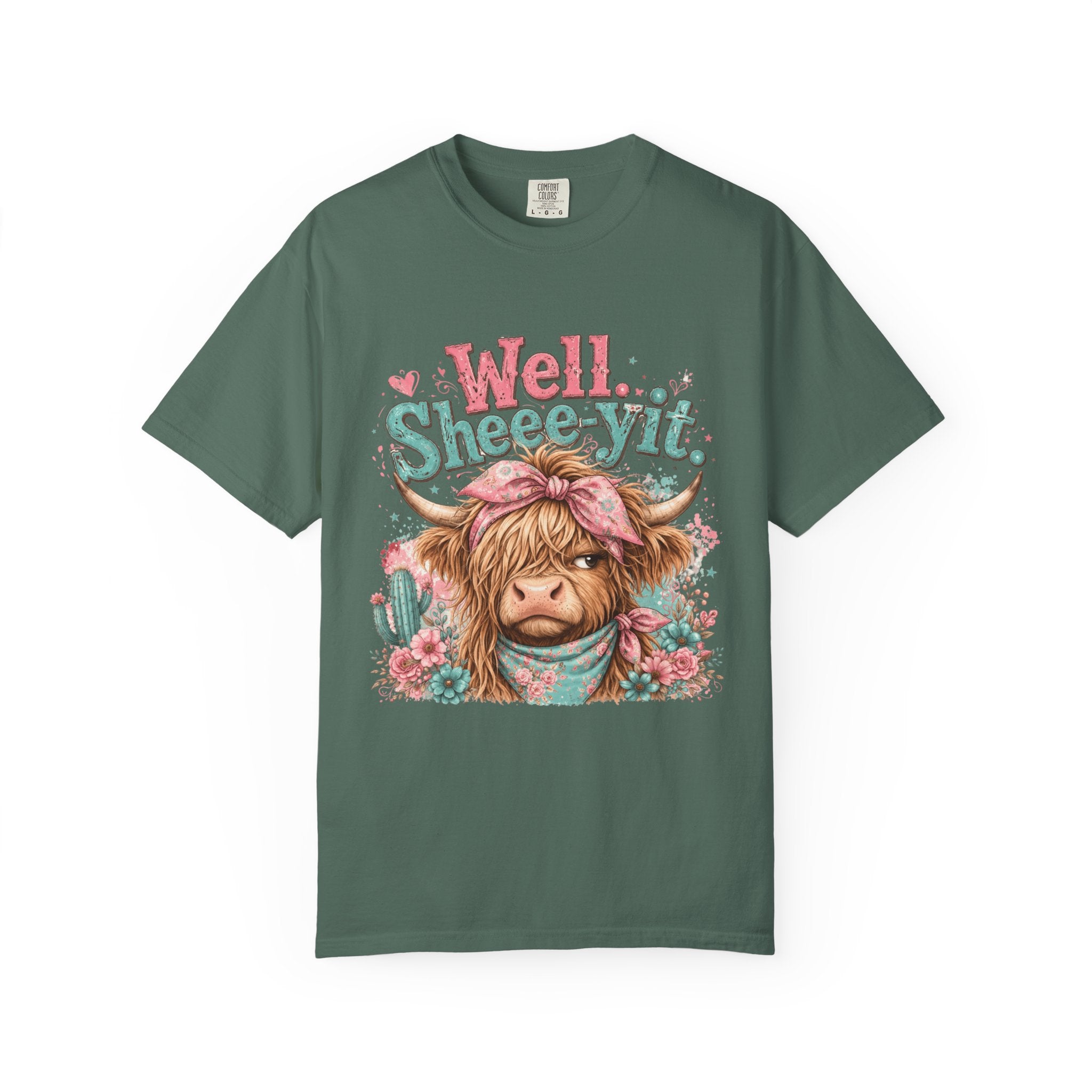 T-Shirt Well Sheey it Cute Highland Cow Graphic Tee