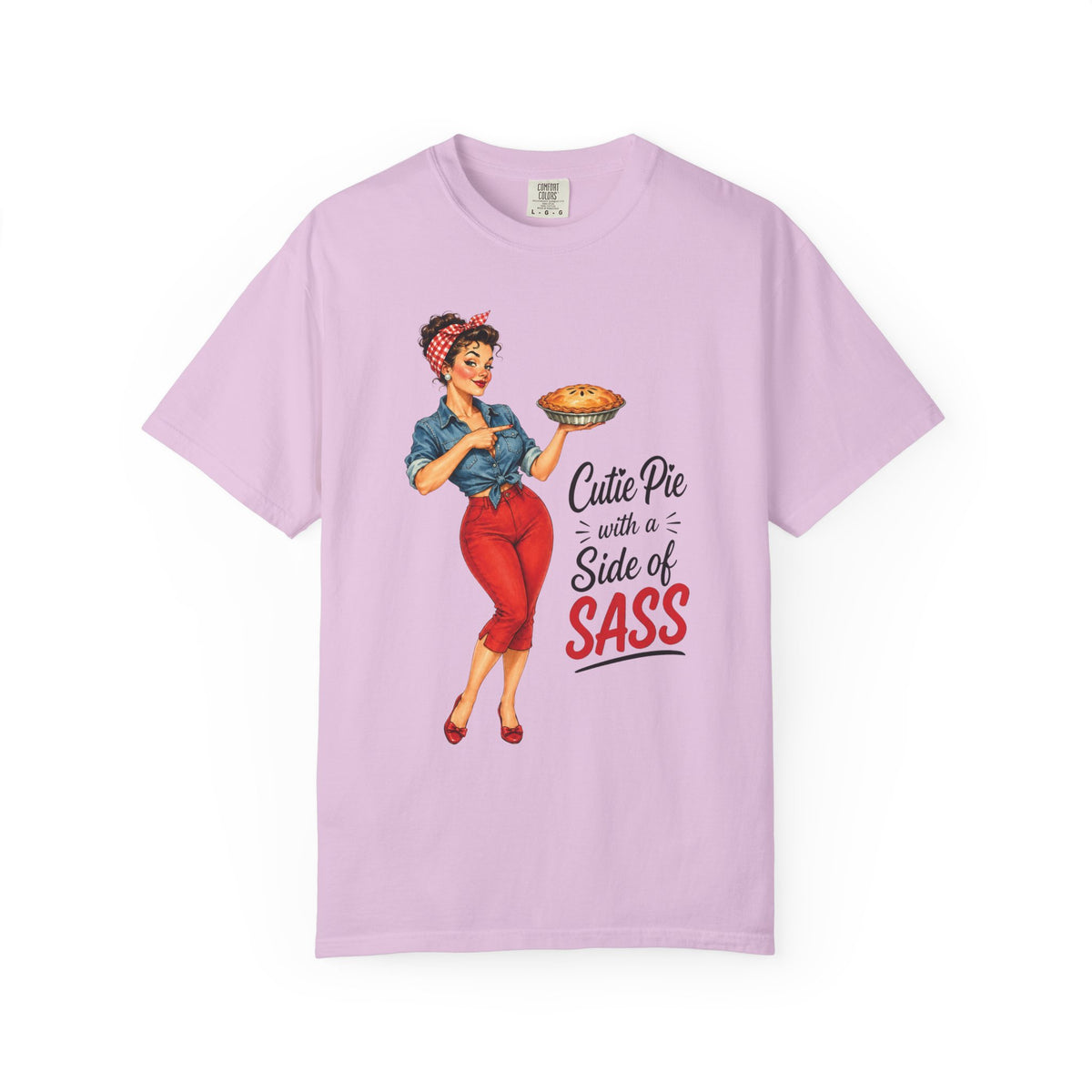 T Shirt Cutie Pie with a Side of Sass Retro Pin Up Tee