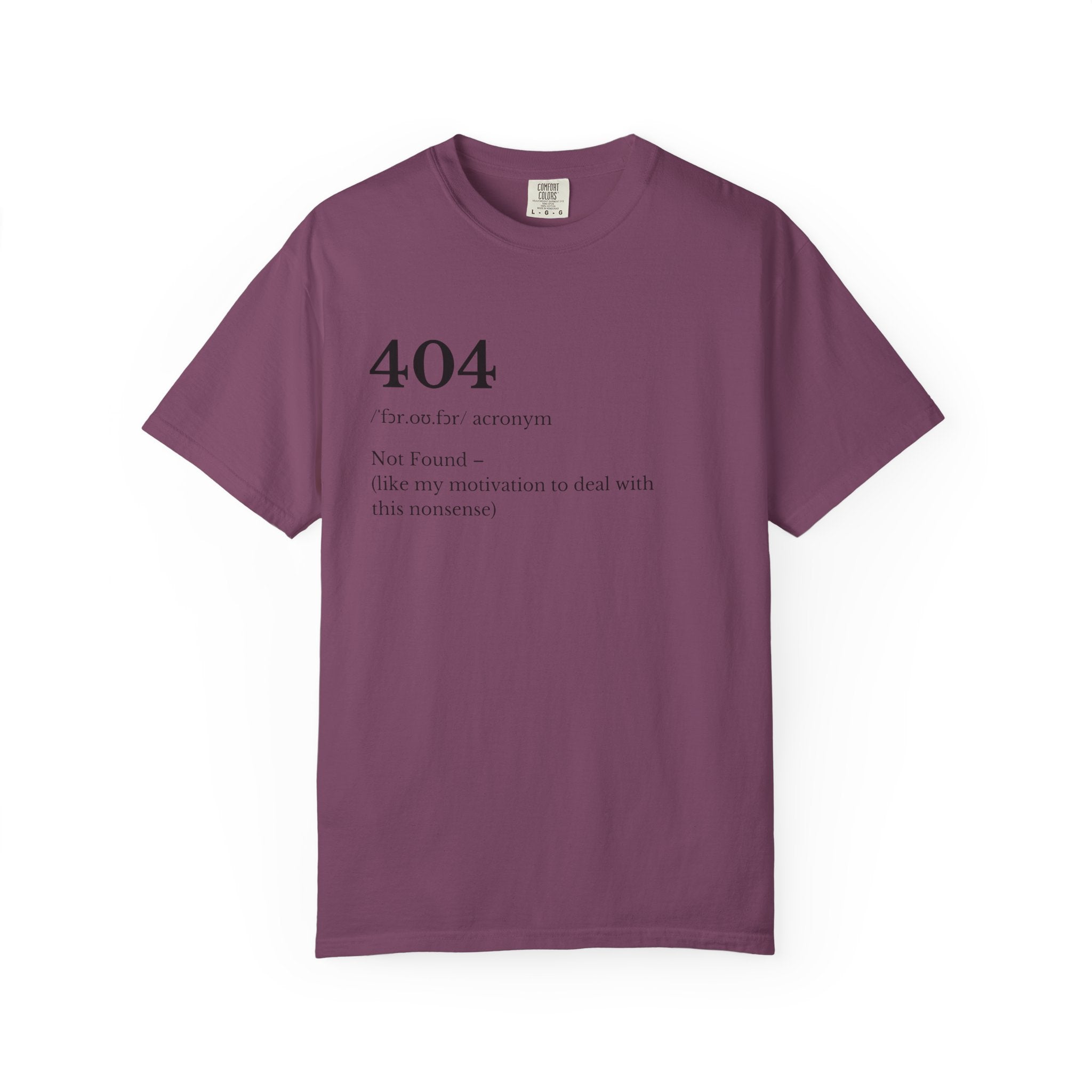 404 Not Found Definition Tee Minimalist Tech Humor T Shirt