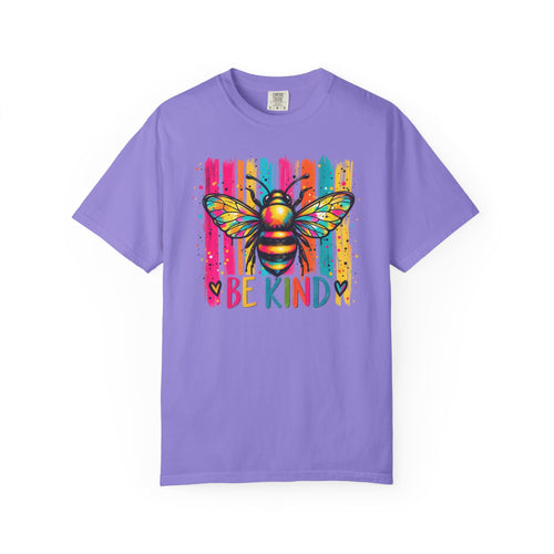 Bee Kind T Shirt Colorful Retro Striped Graphic Tee