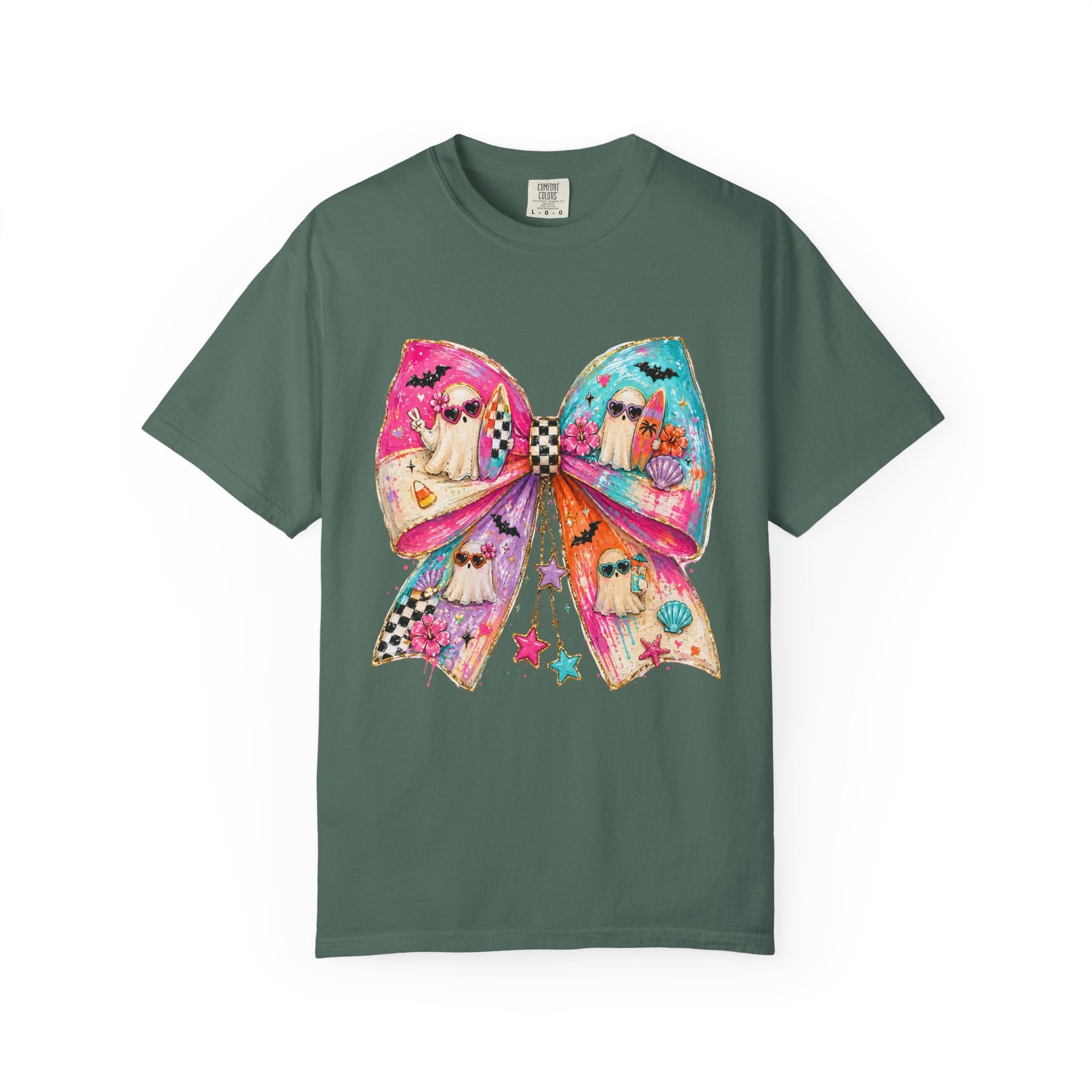 Colorful Bow Graphic T Shirt Cute Rainbow Bow Design