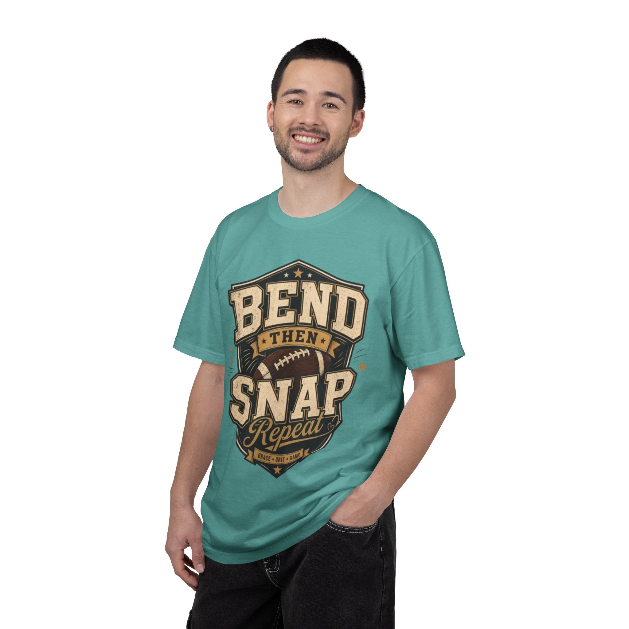 Football Bend Then Snap Repeat Graphic T Shirt Vintage Athletic Tee for Players and Fans
