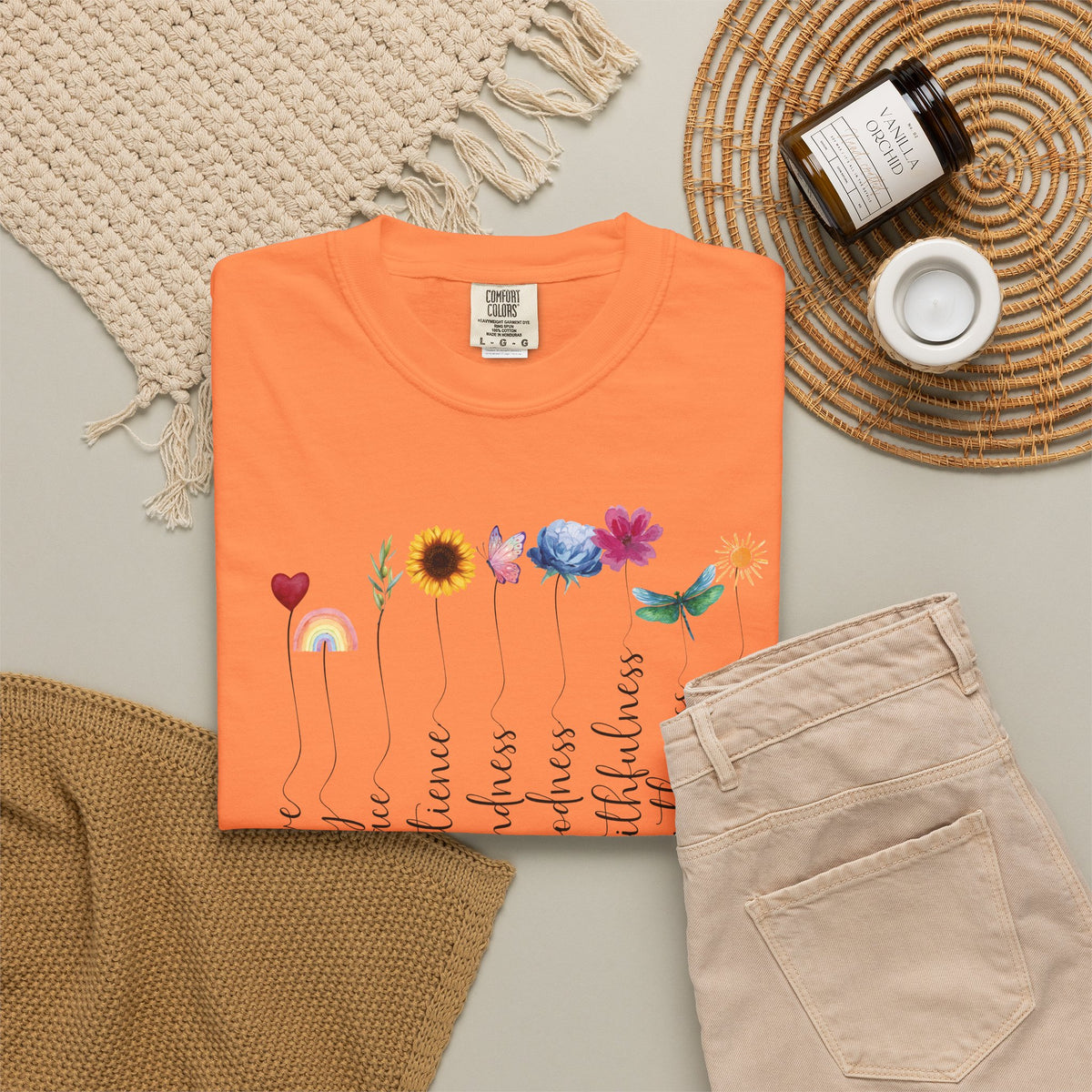 Fruit of the Spirit Floral Tee shirt | Galatians 5:22 Scripture Tee