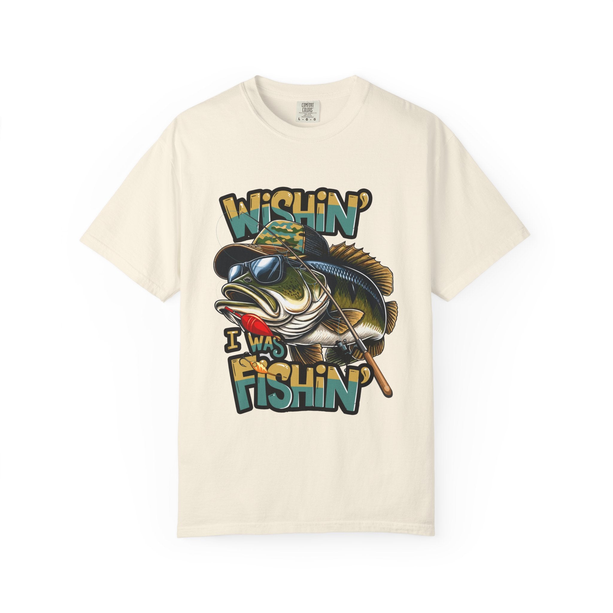 Fishing Graphic T Shirt Wishin Was Fishin Vintage Bass Tee