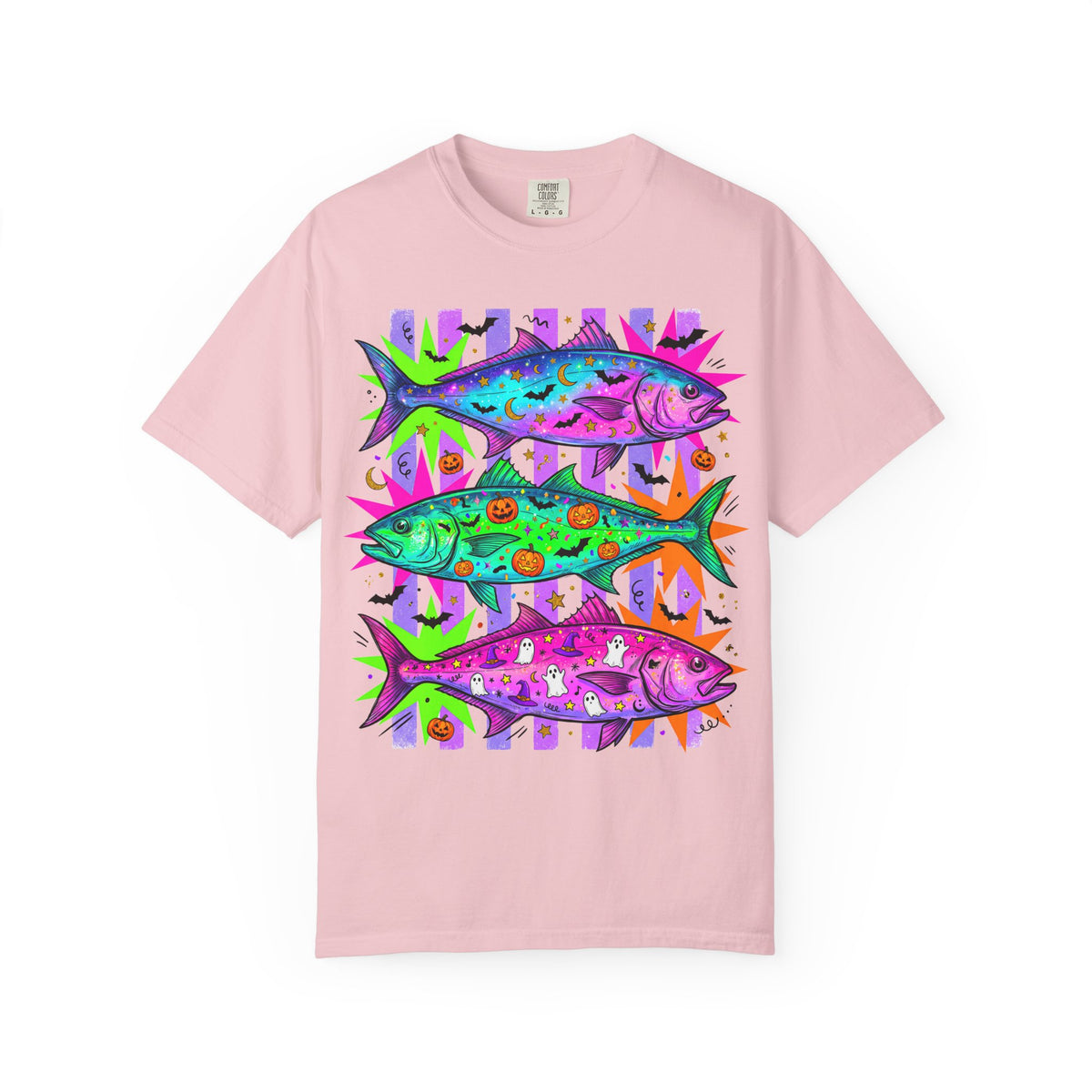 Bright Halloween Tropical Mackerel T-Shirt — Colorful Surf & Beach Fish Graphic Tee