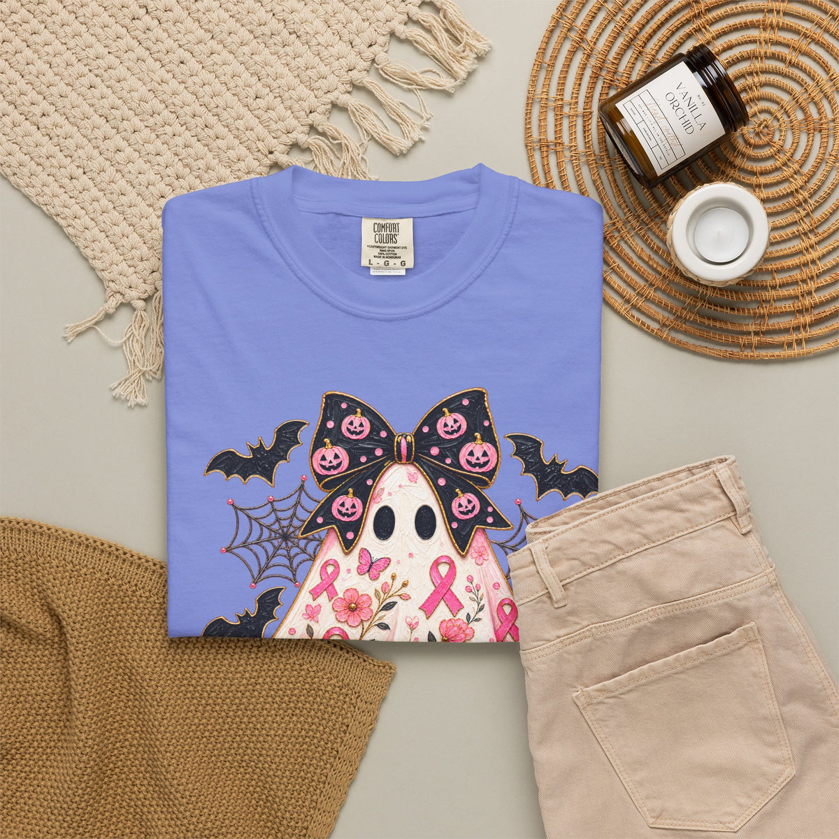 Pink Ribbon Ghost T shirt | Halloween Breast Cancer Awareness