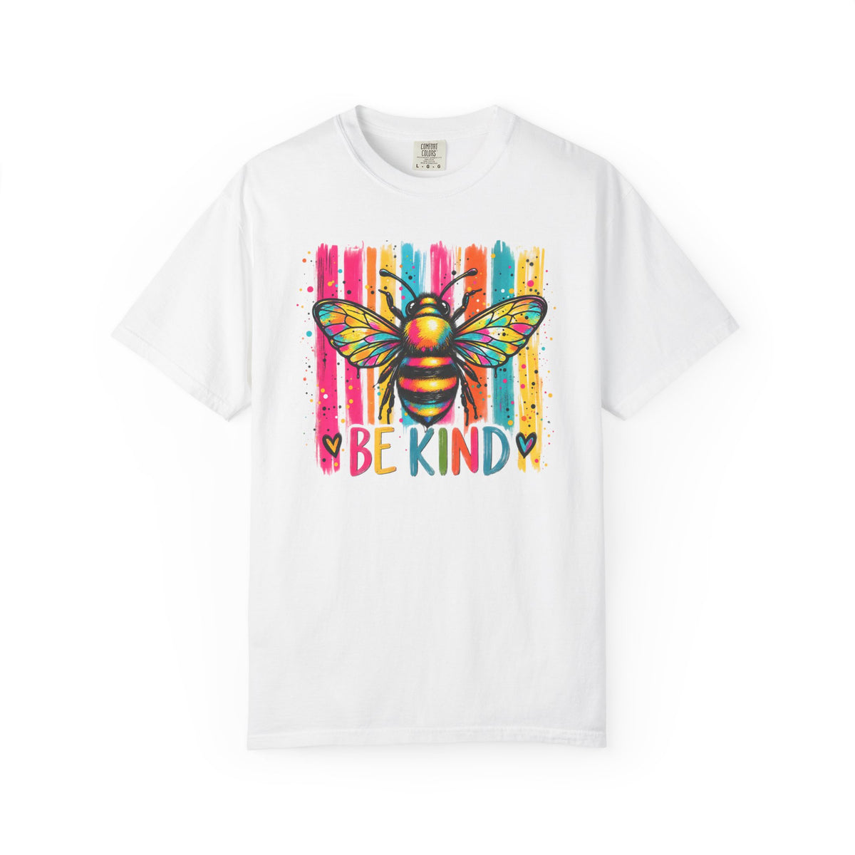 Bee Kind T Shirt Colorful Retro Striped Graphic Tee